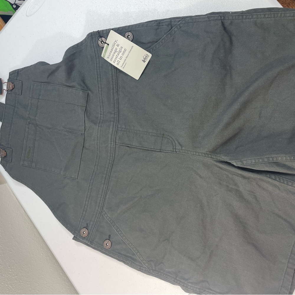 REI Co-op Trailsmith Short Overalls Women’s 12 NWT Utility Hiking Black - Picture 8 of 8